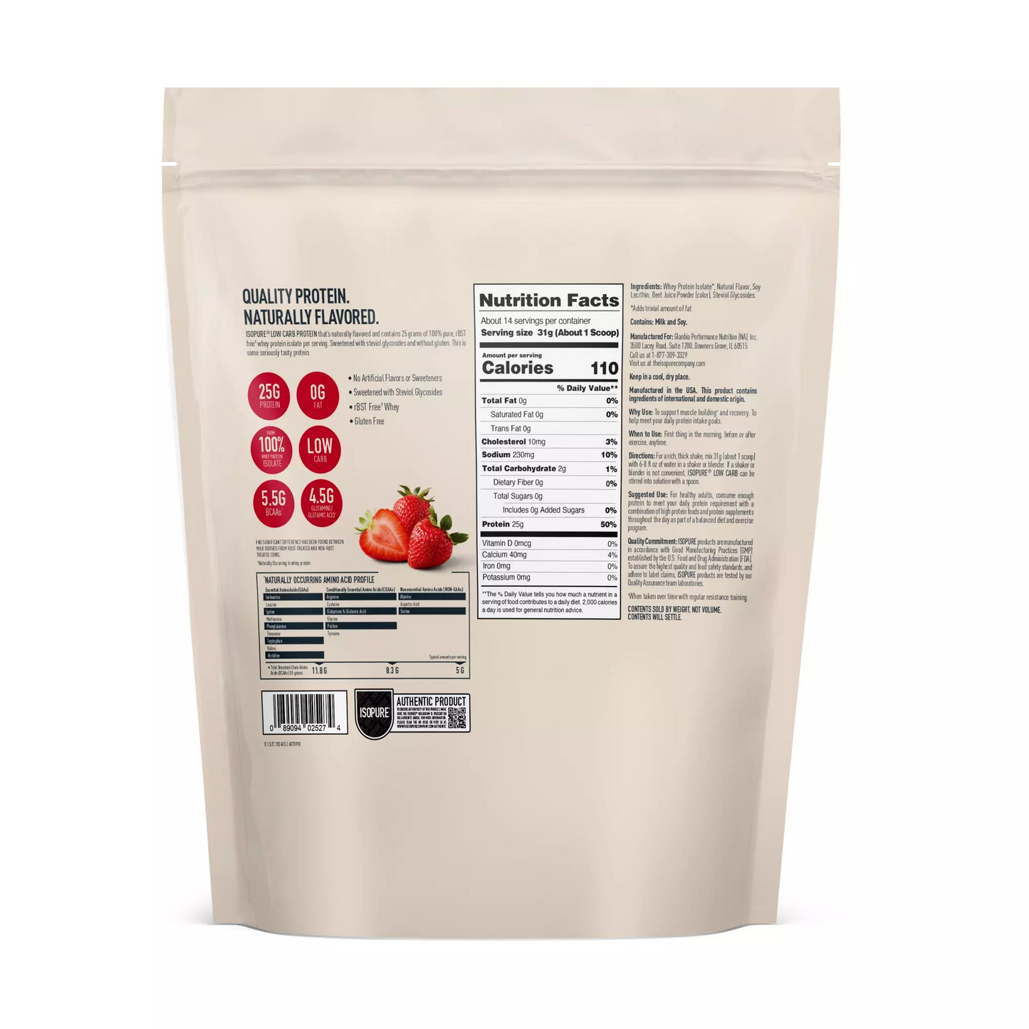 ISOPURE® NATURALLY FLAVORED LOW CARB PROTEIN